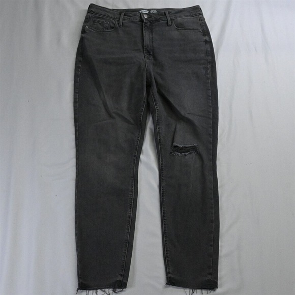 Old Navy 16 Rockstar Extra High Rise Skinny 360 Stretch Raw Hem Skinny Jeans - Picture 1 of 5